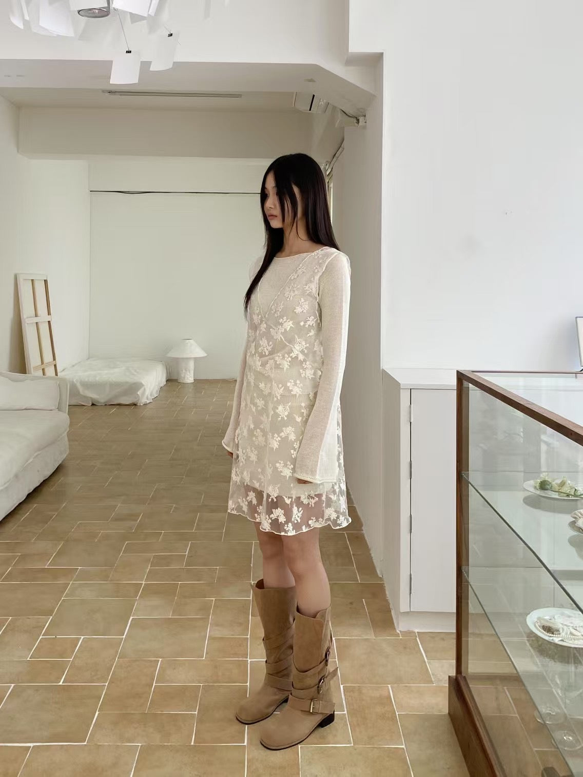 Floral See Through Dress