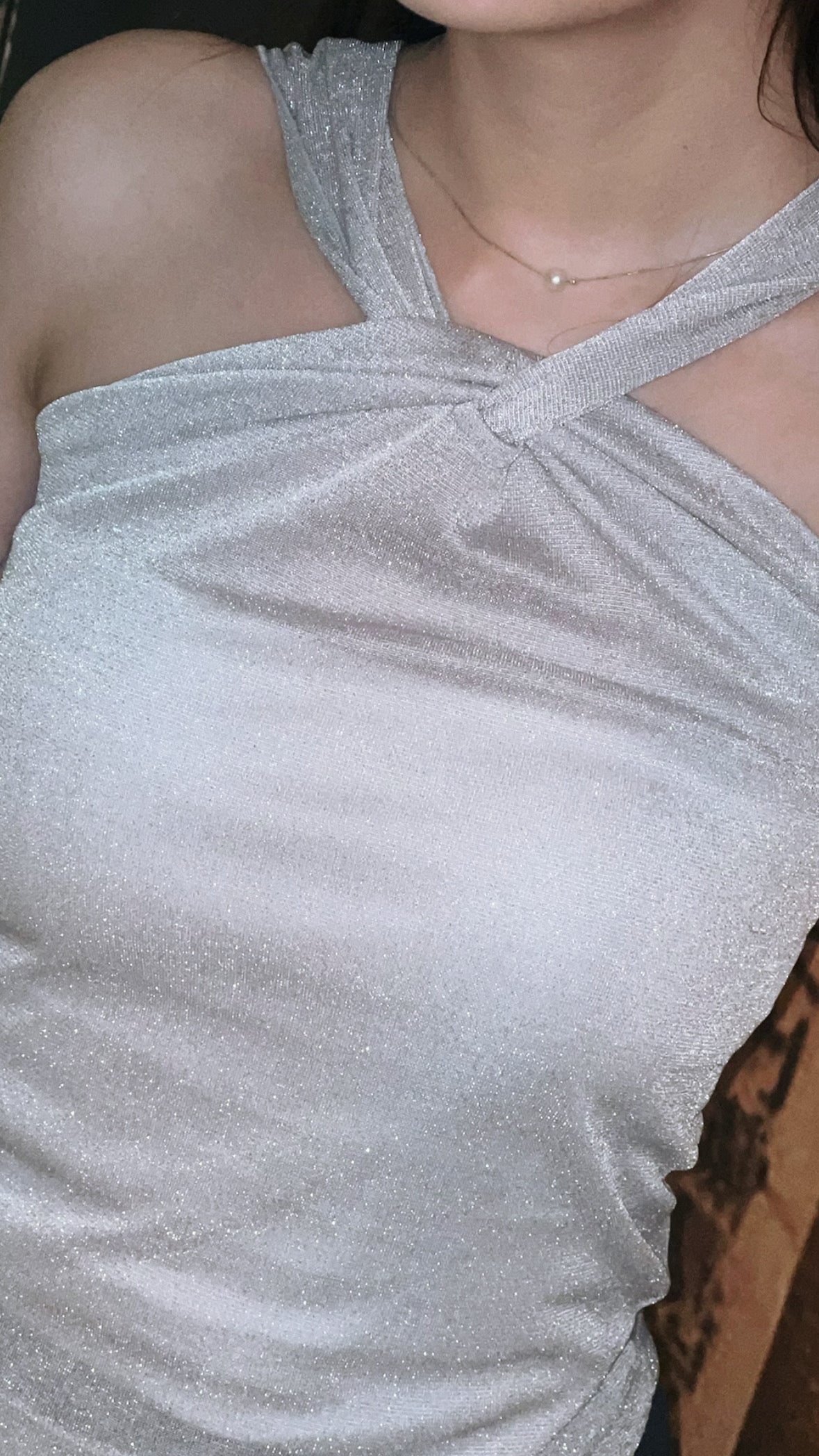 Shimmer Cross Knot Top (Reversible)