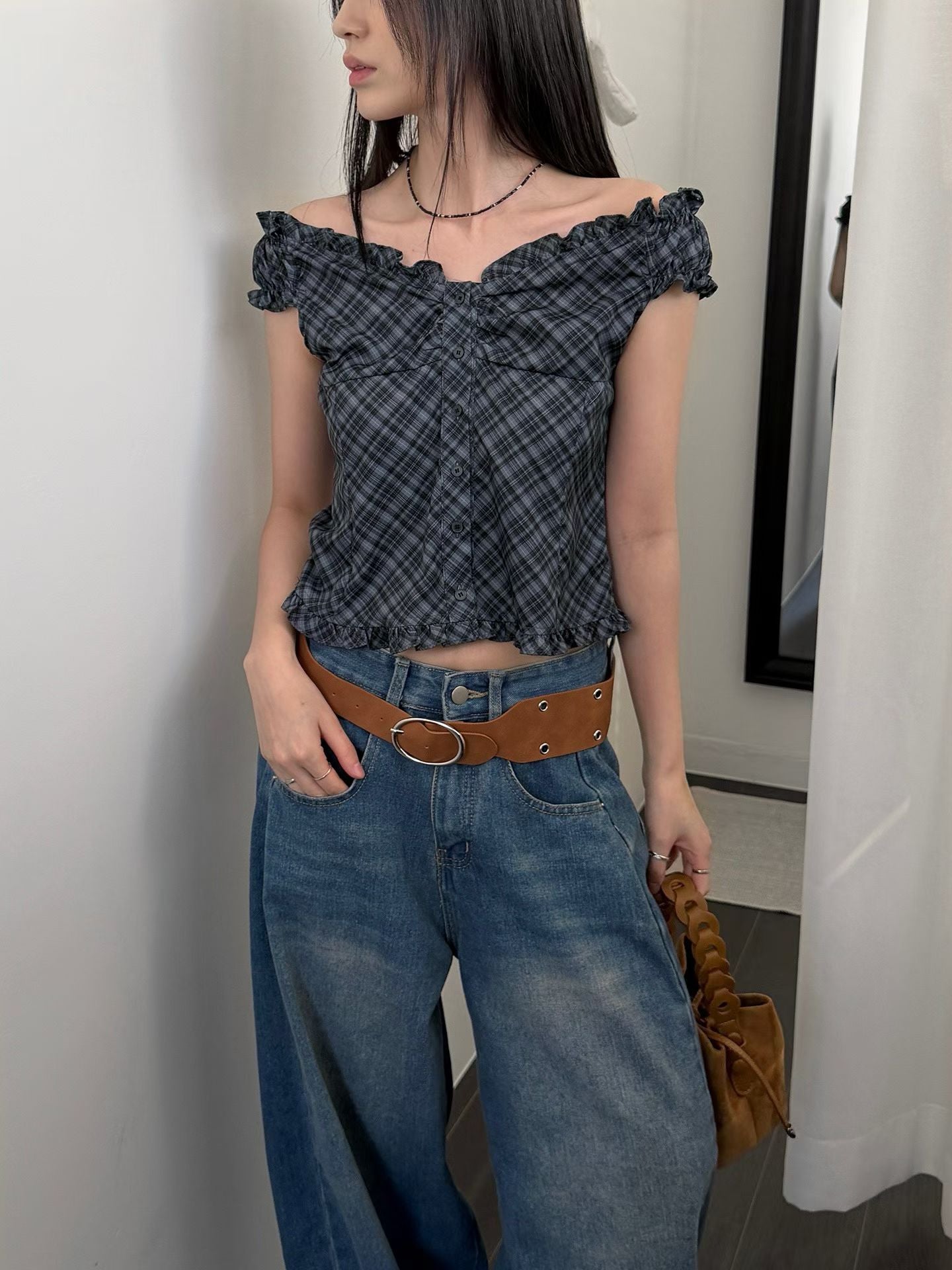 Renny Checked Blouse