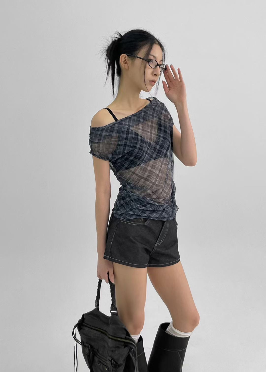 See Through Check Top (現貨-$30 + 包郵)