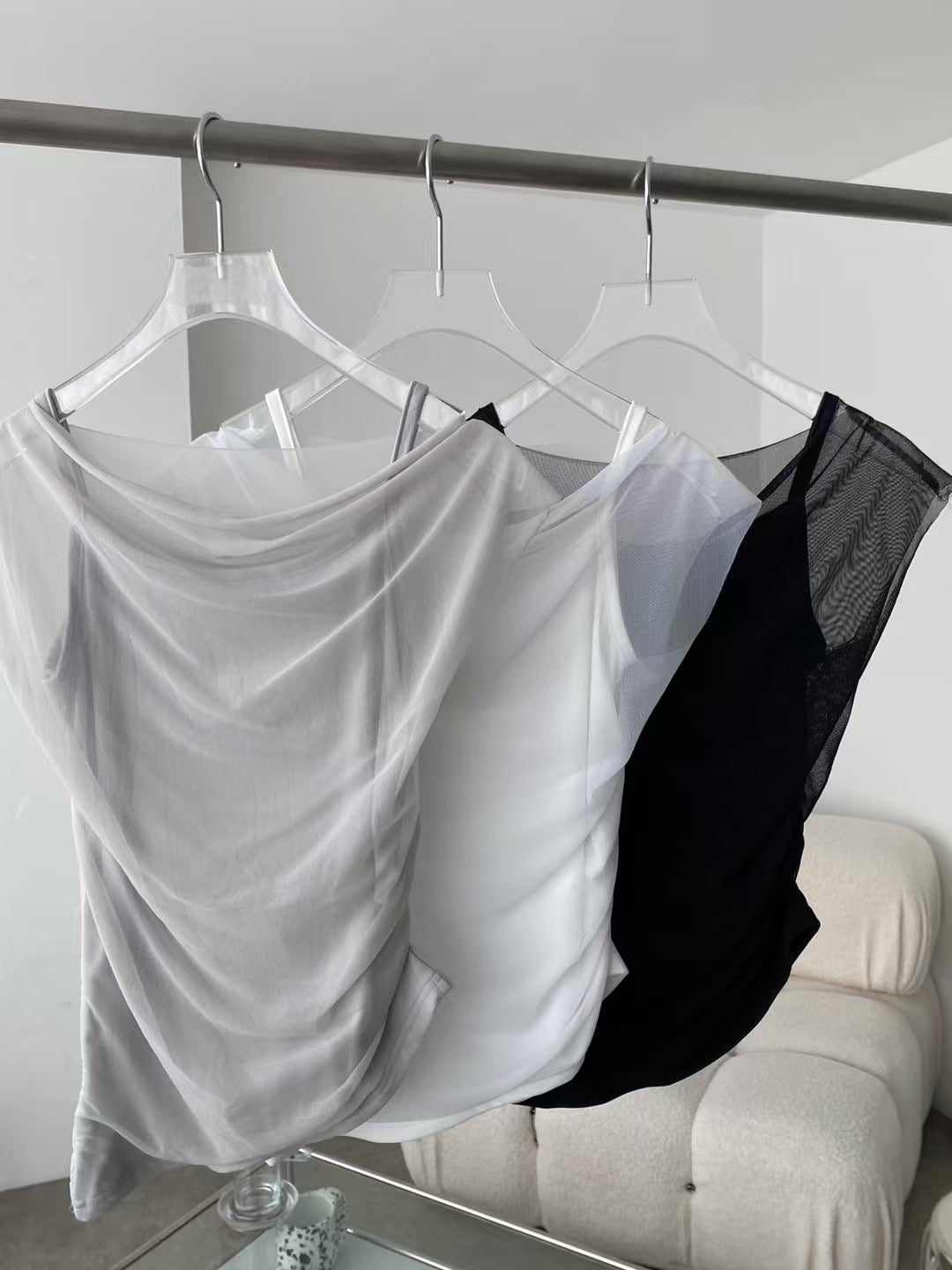 Shirring Double Layer Top