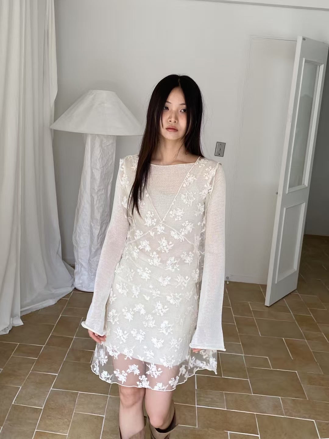Floral See Through Dress