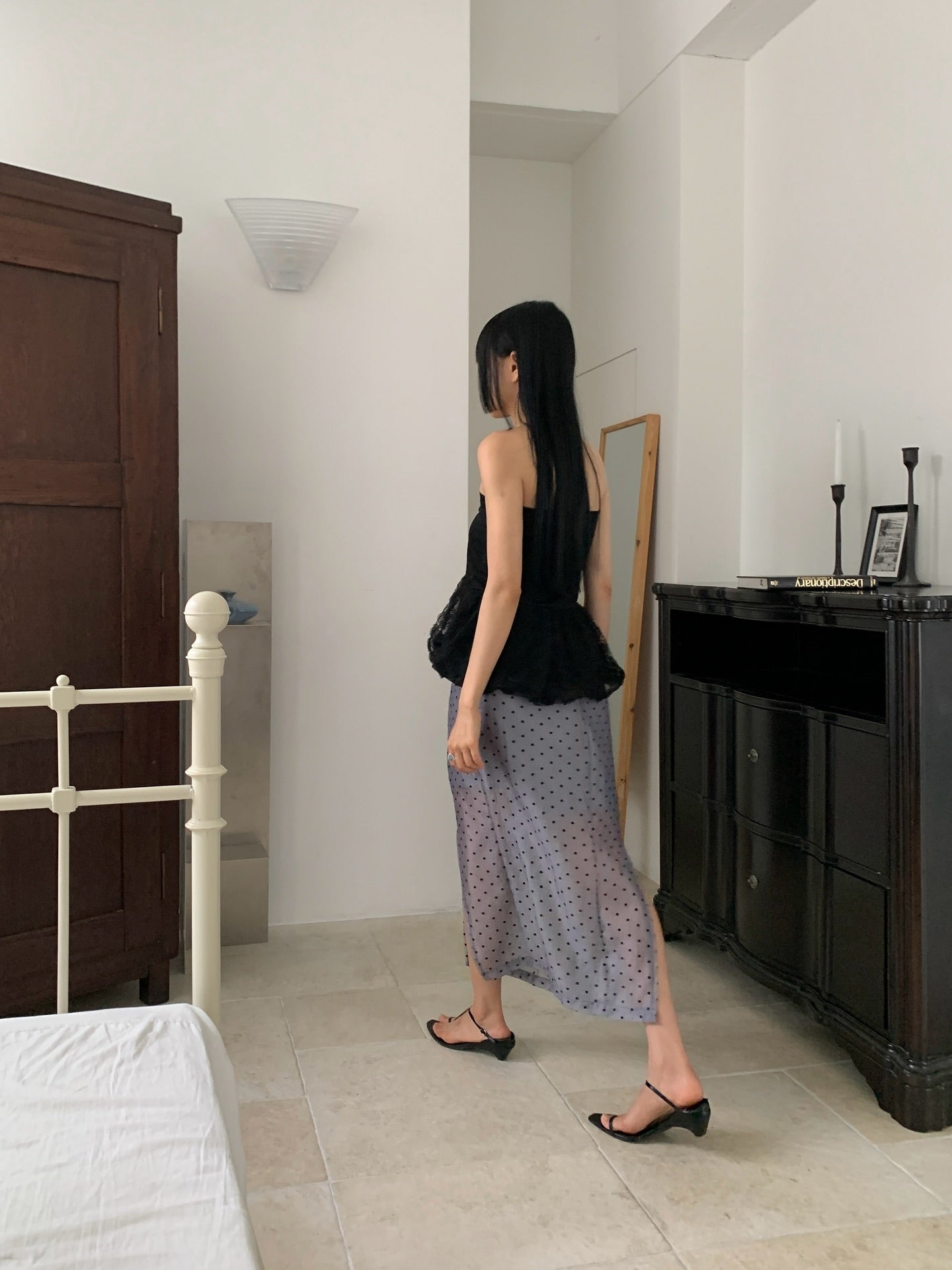 Mona Dot Slit Skirt