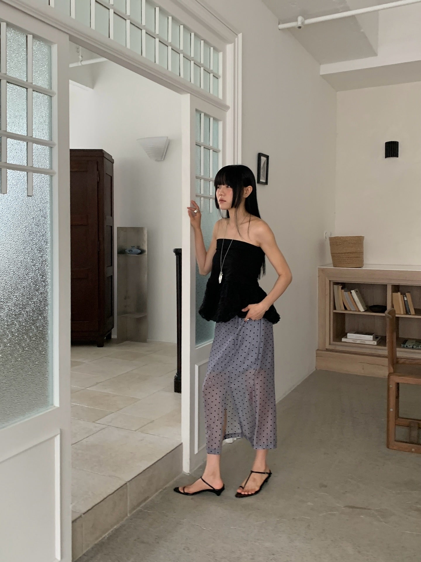 Mona Dot Slit Skirt