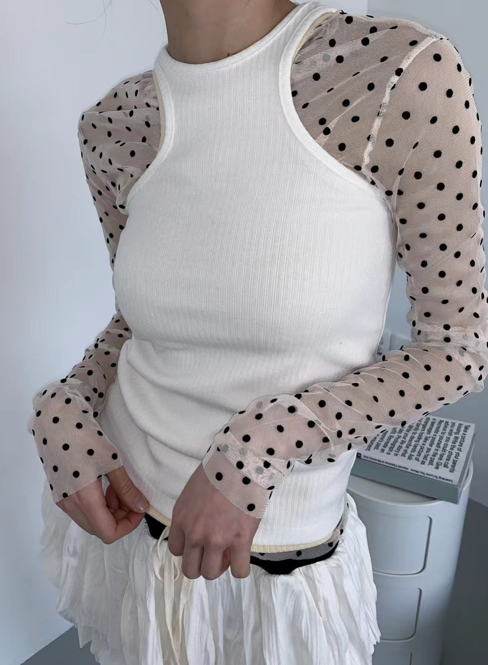 Dot See Through Top