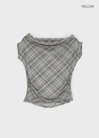 See Through Check Top (現貨-$30 + 包郵)