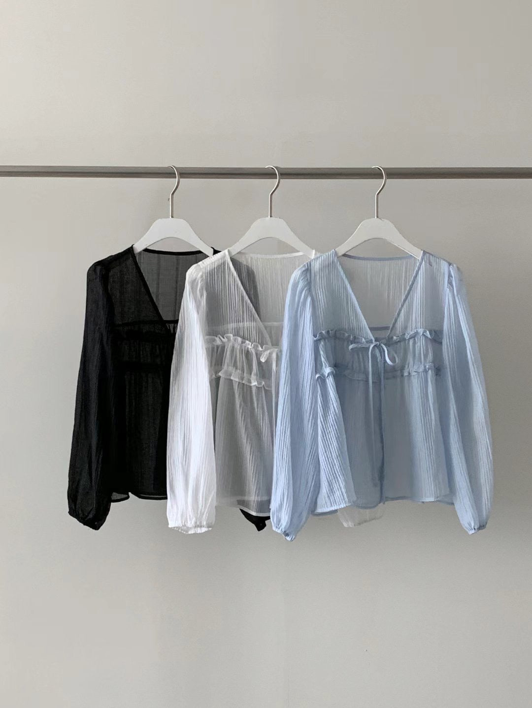 Lily See Through Ruffle Blouse