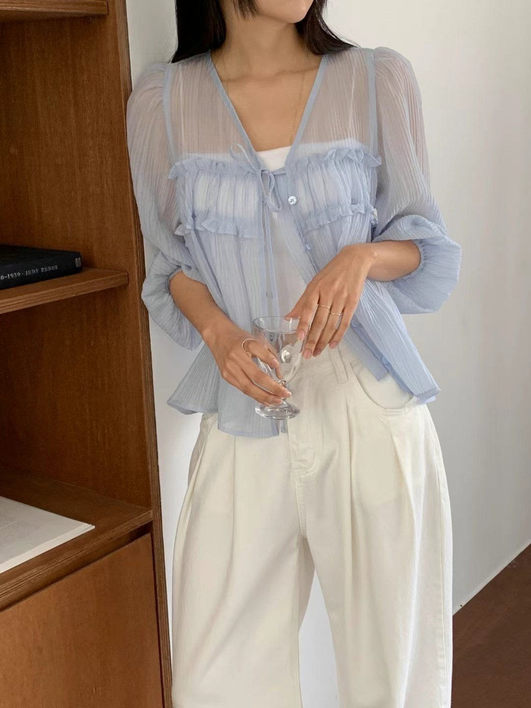 Lily See Through Ruffle Blouse