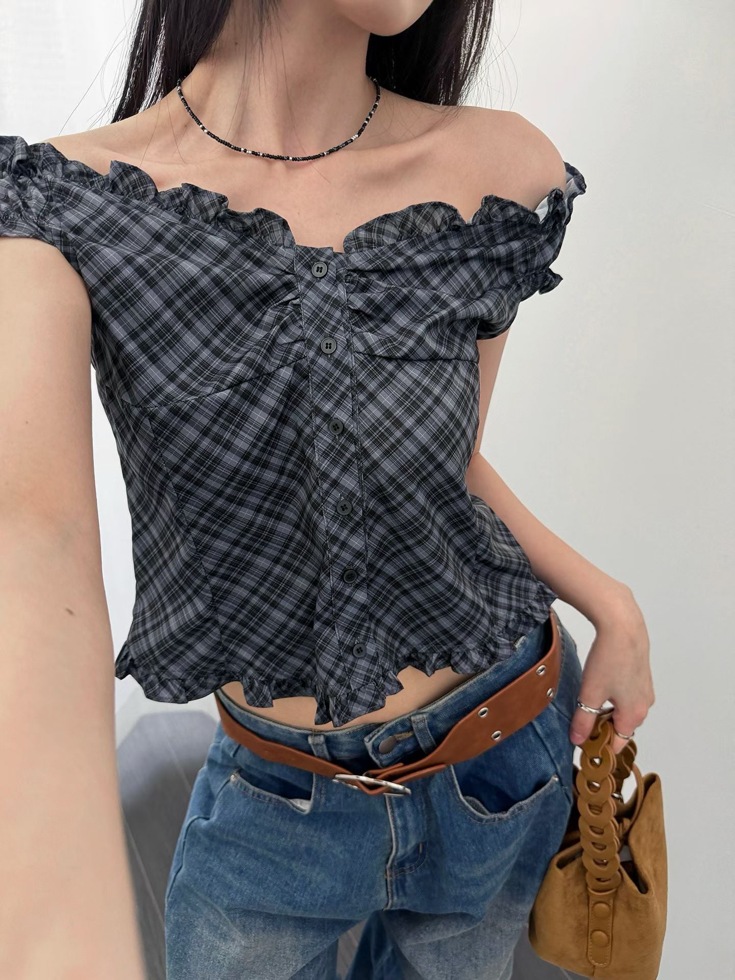 Renny Checked Blouse