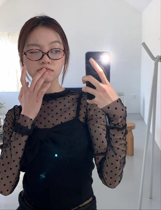 Dot See Through Top