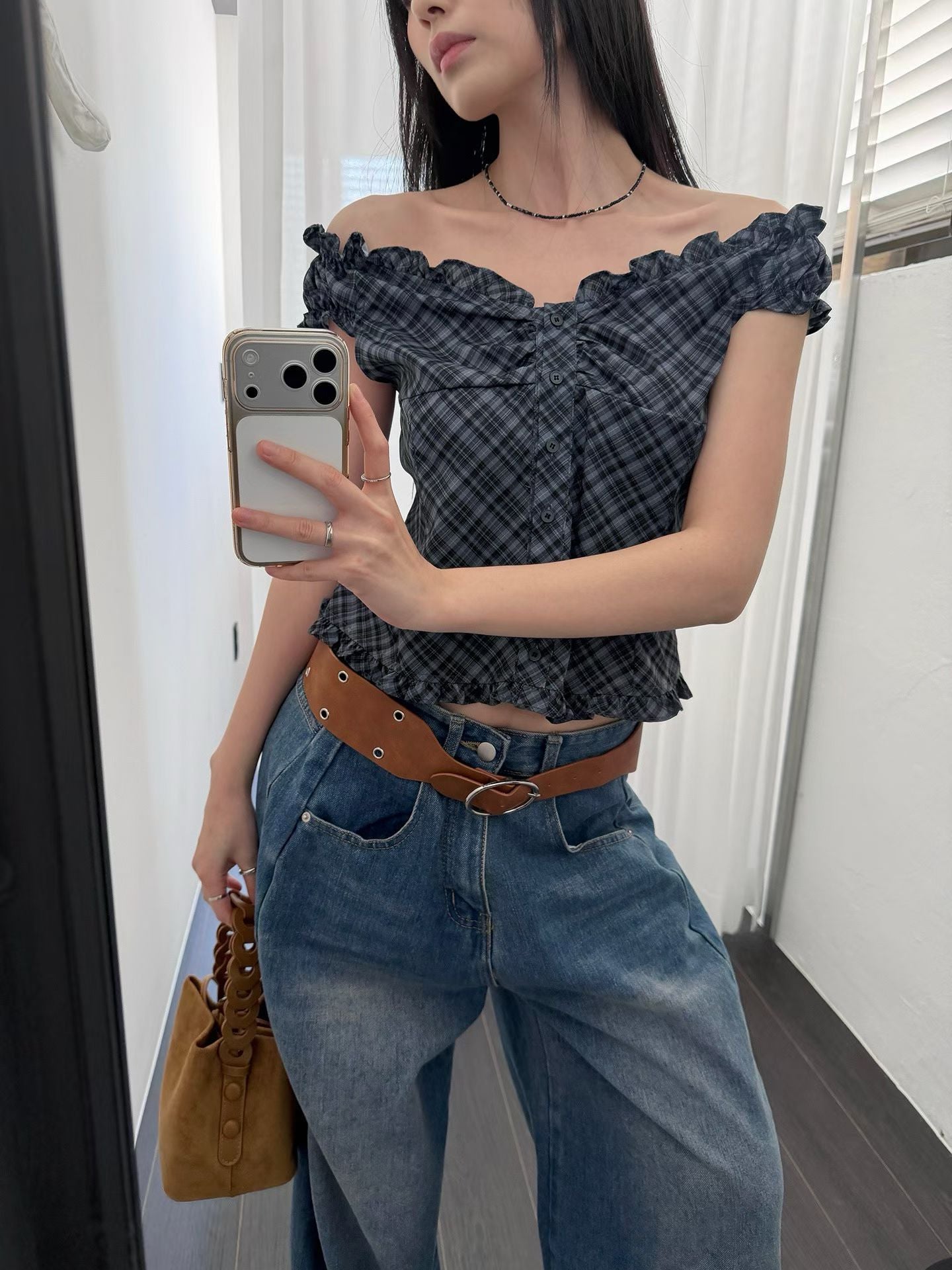 Renny Checked Blouse