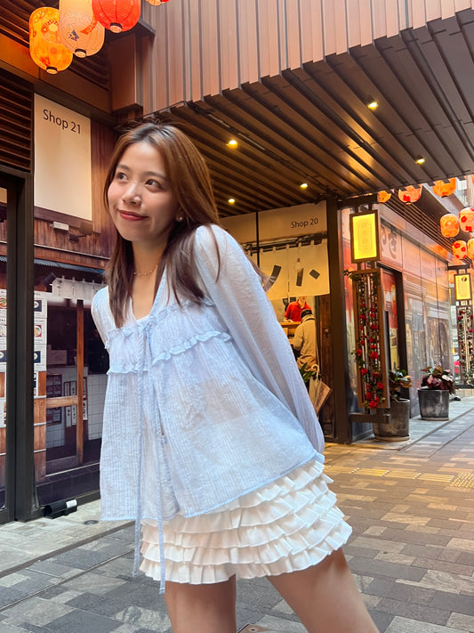Lily See Through Ruffle Blouse