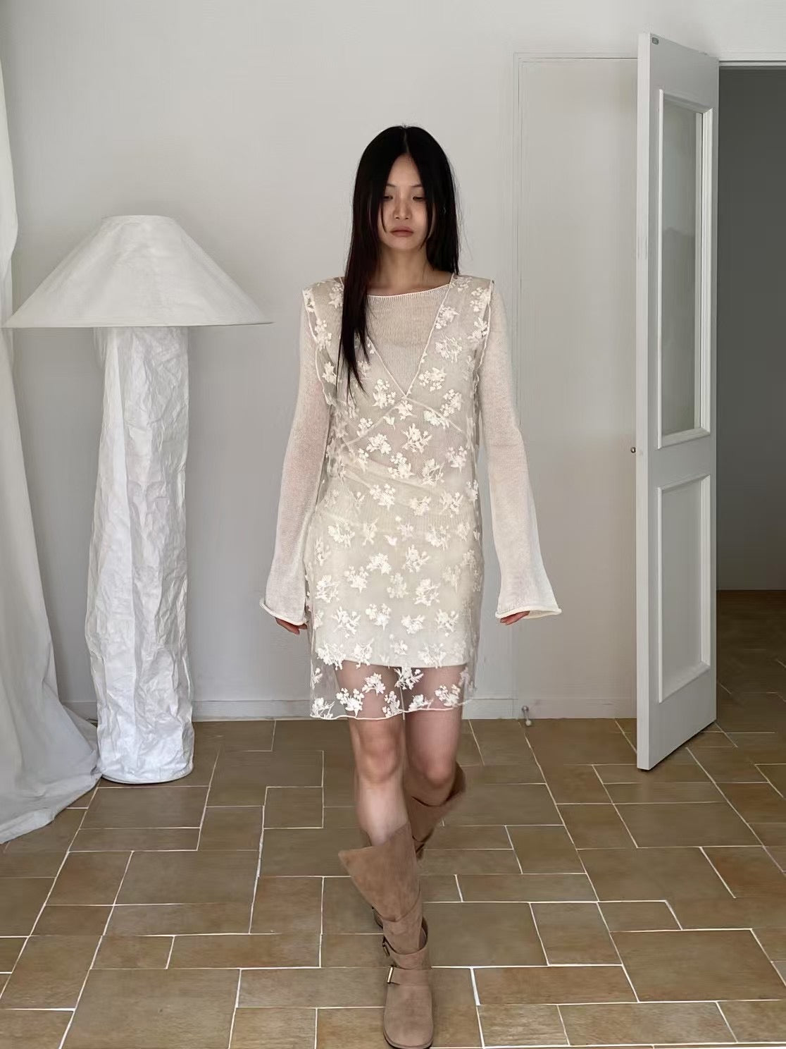 Floral See Through Dress
