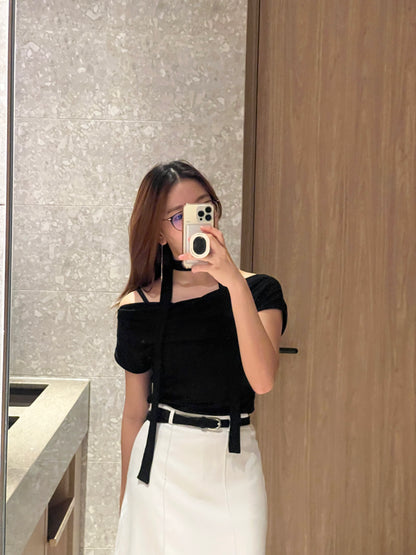 Tory Ribbon Off Shoulder Top