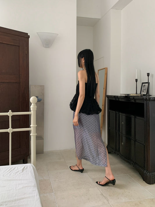 Mona Dot Slit Skirt
